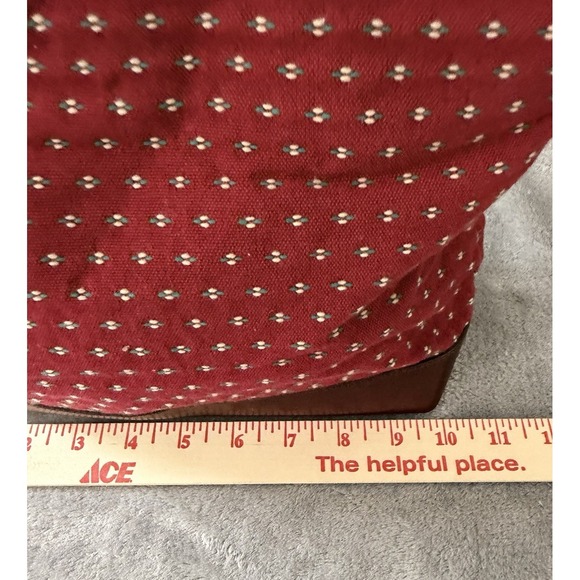 Brighton Tapestry Red Brown Leather Shoulder Bag Small Lightweight Vintage - Picture 4 of 10